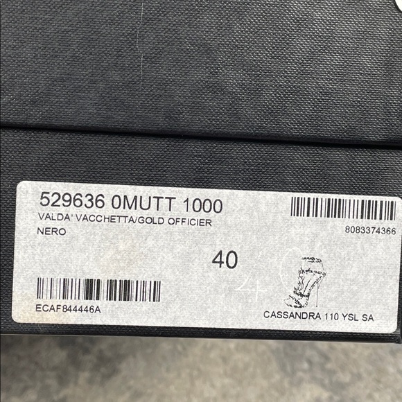 Yves Saint Laurent YSL Cassandra Logo Medallion Stiletto Heels Sandals Black 40 - Picture 16 of 16